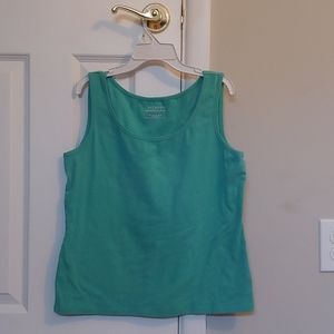 Ladies L Turquoise sleeveless medium weight T